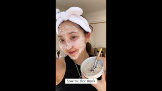 How To Make Korean Rice Mask At Home  great for uneven skin tone amp brightening 🍚 shorts [upl. by Averyl655]