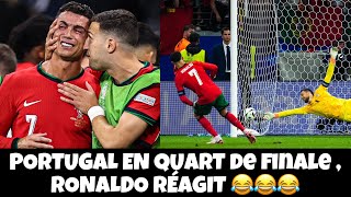 PORTUGAL EN QUART DE FINALE  RONALDO RÉAGIT 😂😂😂😂😂😂😂 euro2024 [upl. by Trescott]