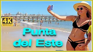 4K BIKINI WALK Beach PUNTA del ESTE Travel vlog  not South Beach Miami [upl. by Vastha489]