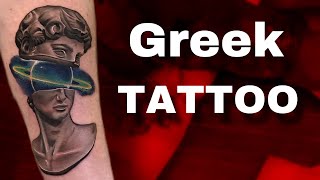 Greek tattoo  tattoo real time  tattoo realistic 😍😎 [upl. by Haelat]