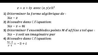 les nombres complexes  exercice corrigé 1 [upl. by Aleta]