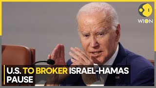 IsraelPalestine war US to broker IsraelHamas pauseforhostages deal  WION [upl. by Stinky303]