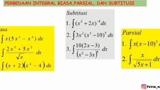 PERBEDAAN INTEGRAL BIASA PARSIAL DAN SUBSTITUSI [upl. by Norean]