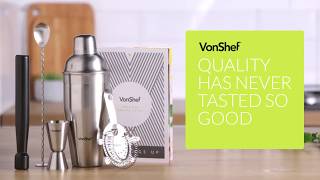 VonShef Luxury Manhattan Cocktail Shaker Set Stainless Steel [upl. by Cirdec]