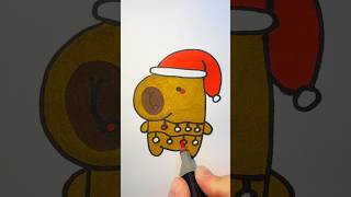 How to draw Christmas capybara ❄️🎁 Christmas drawing for kids [upl. by Smiga]