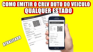 COMO EMITIR O CRLV DUTO DO VEICULO DE QUALQUER ESTADO [upl. by Ahseyt891]