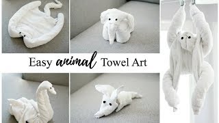 HOW TO MAKE TOWEL ANIMALSTOWEL ART TUTORIAL  FOR BEGINNERS [upl. by Atrahc589]