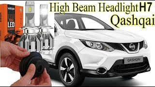 Nissan Qashqai J11 LED H7 High Beam  Assembly and Road Test   Caps [upl. by Negris]