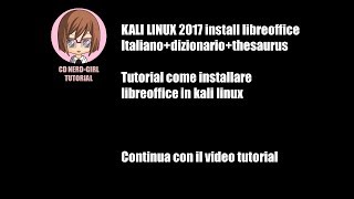 KALI LINUX 2017LIBREOFFICE ITADIZIONARIOTHESAURUS [upl. by Yankee]