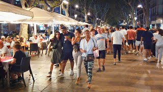 Walking Barcelona’s FAMOUS LA RAMBLA at DuskNight  Catalonia Spain [upl. by Nosaes227]