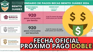 FECHA Oficial Próximo Pago DOBLE Becas Benito Juárez Octubre 2024 [upl. by Tiny987]