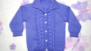 How to Knit a Seamless Braided Cable Baby Sweater Part 2 [upl. by Eeliab525]