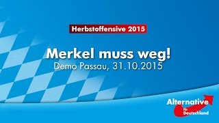 Merkel muss weg AfD Demo in Passau Bayern steht auf [upl. by Ialokin786]