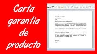 Como hacer una carta de garantía de producto [upl. by Maris]