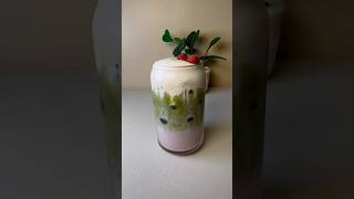 Raspberry Foam Matcha Latte 🍵 matcha raspberry [upl. by Ahsened]