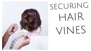 how to secure a hair vine in a bridalbridesmaid hairstyle [upl. by Rol]