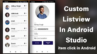 Custom Listview with item click in Android  Listview in Android Studio  Custom Listview [upl. by Coats]