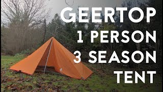 GEERTOP 1PERSON 3SEASON TENT Setup and First Impressions [upl. by Annuaerb]