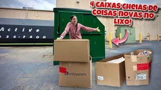 4 caixas cheias de coisas novas no lixo dos Estados Unidos🇺🇸 [upl. by Issirk]