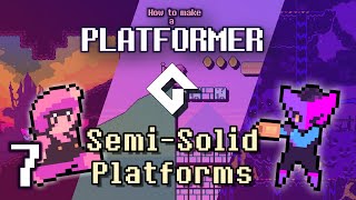 Make a Platformer in GameMaker Part 7 Moving SemiSolid Platforms [upl. by Balcke]