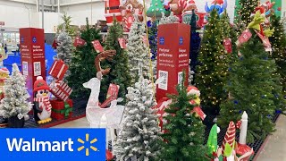 WALMART 3 DIFFERENT STORES CHRISTMAS DECORATIONS TREES SHOP WITH ME SHOPPING STORE WALK THROUGH [upl. by Sirc]