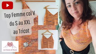 Top Femme col V au Tricot du S au XXL [upl. by Nodanrb]