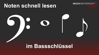 Notenlesen im Bassschlüssel FSchlüssel – einfach erklärt  Tricks [upl. by Arutek]