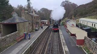 Steam train approaching Goathland station nymr NYMR [upl. by Alguire]