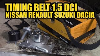 How to replace a timing belt and waterpump 15 DCI Nissan Renault Suzuki Dacia [upl. by Mines979]