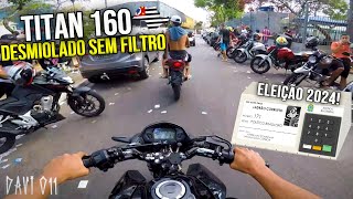 PIÃO NA ELEIÇÃO DE TITAN 160 COM DESMIOLADO [upl. by Ayanaj]