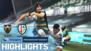 Northampton v London Irish  HIGHLIGHTS  10 Tries in Frantic Game  Gallagher Premiership 202021 [upl. by Enrika]