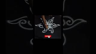 Simple🌺Side Design for Beginnersshorts ytshorts trending youtubeshorts rangoli dailyrangoli [upl. by Ahseekat]