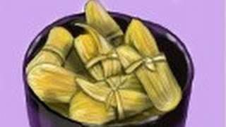 How to draw Tamales Mexican Food [upl. by Attiuqehs]