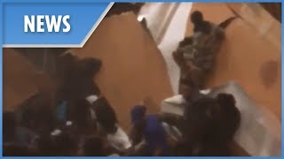 Moment floor collapses at a South Carolina house party [upl. by Aimahs]