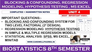 Unit 4 complete  biostatistics and research methodology 8th sem  Carewell Pharma [upl. by Bloom831]