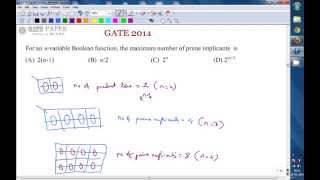 GATE 2014 ECE For an n  variable Boolean function the maximum number of prime implicants is [upl. by Shuman]