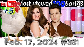 Most Viewed 100 Songs of all time on YouTube  17 Feb 2024 №331 [upl. by Niveb868]