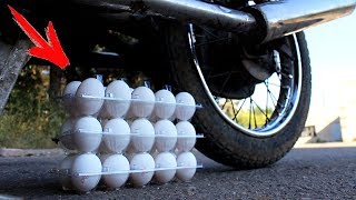 EXPERIMENT MOTORCYCLE VS EGGS [upl. by Rossen]