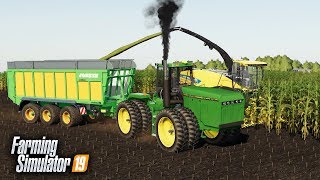 FS19 CHOPPING SILAGE FOR COW FEED PUTTING THE BIG JOHN DEERE TO WORK [upl. by Constanta]