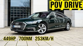 2020 Audi A8L 60tfsi e quattro  254KMH 449HP 700Nm Autobahn  POV REVIEW [upl. by Whang405]