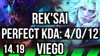 REKSAI vs VIEGO JGL  4012 500 games  EUW Grandmaster  1419 [upl. by Aniale789]