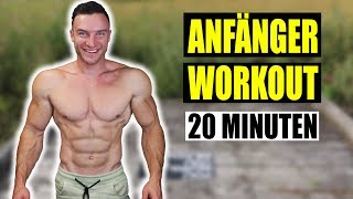 20 Minuten Ganzkörper Anfänger Workout für Zuhause  ohne Equipment  Sascha Huber [upl. by Dorcas]