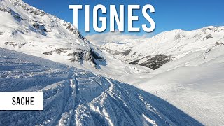 Skiing sache the longest single black piste in Tignes Val dIsere [upl. by Einahets]