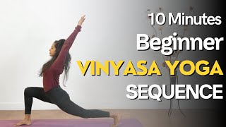 How To Do A Beginner Combined Vinyasa Yoga Sequence  Yoga for Beginners [upl. by Ecnatsnok]