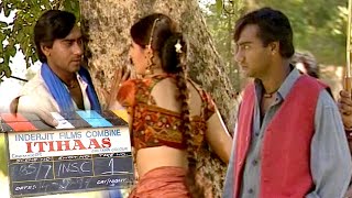 Ajay Devgn And Twinkle Khanna Shooting For Itihaas Song  Flashback Video [upl. by Annavas]