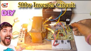 DIY 500w Powerful Inverter Circuit  Using UPS Transformer [upl. by Ellebanna]