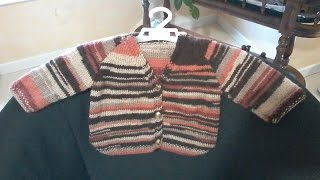 tuto tricot gilet col V pour bébé [upl. by Yeniar182]