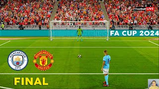 Manchester City vs Manchester United  Penalty Shootout 2024 FA Cup FInal   eFootball PES [upl. by Intosh]