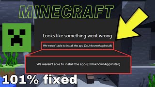 Fix Minecraft Launcher Error We Werent Able To Install The App 0xUnknownAppInstall  0x8007007E [upl. by Mintun]