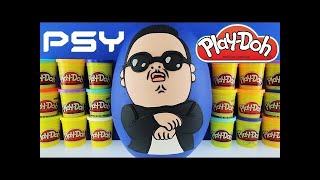 GIANT PSY Surprise Egg Play Doh  Korean Pop Singer Toys Album TMNT Transformers [upl. by Ahteres]